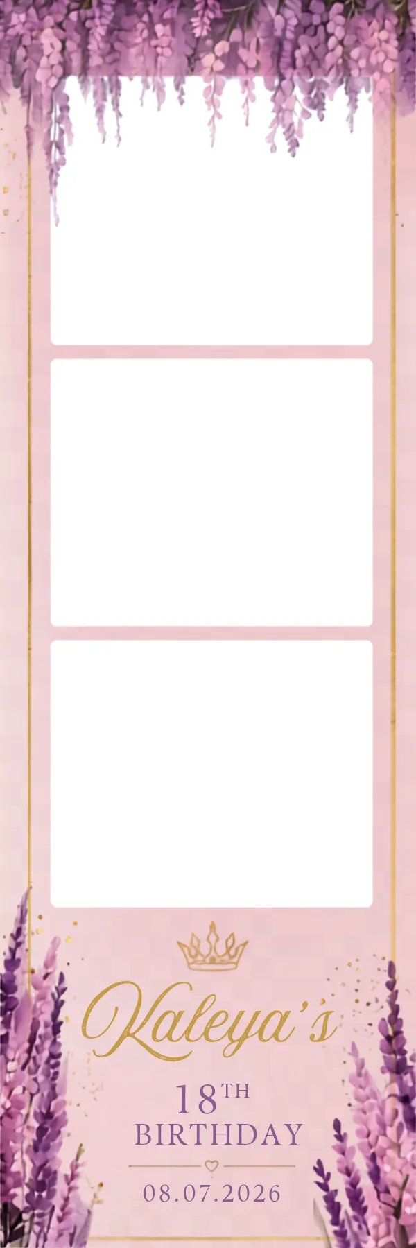 Photo booth print template 198 — custom 2x6 photo strip design