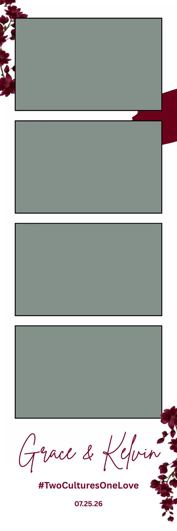 Photo booth print template 201 — custom 2x6 photo strip design