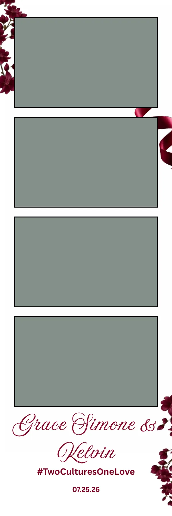 Photo booth print template 202 — custom 2x6 photo strip design