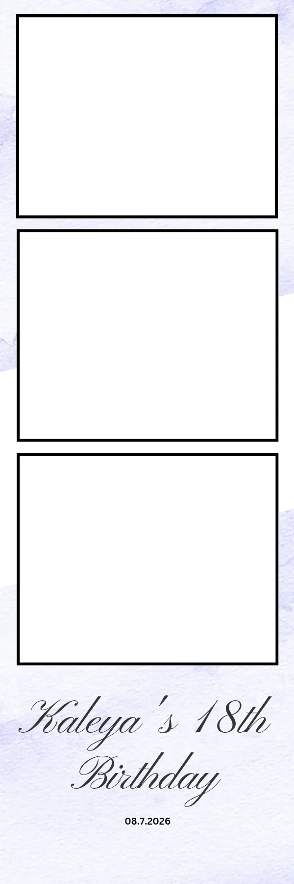 Photo booth print template 203 — custom 2x6 photo strip design