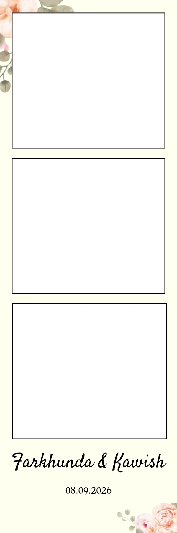 Photo booth print template 204 — custom 2x6 photo strip design