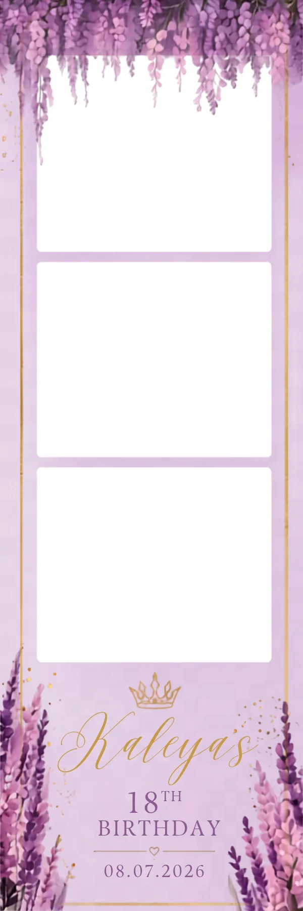 Photo booth print template 206 — custom 2x6 photo strip design