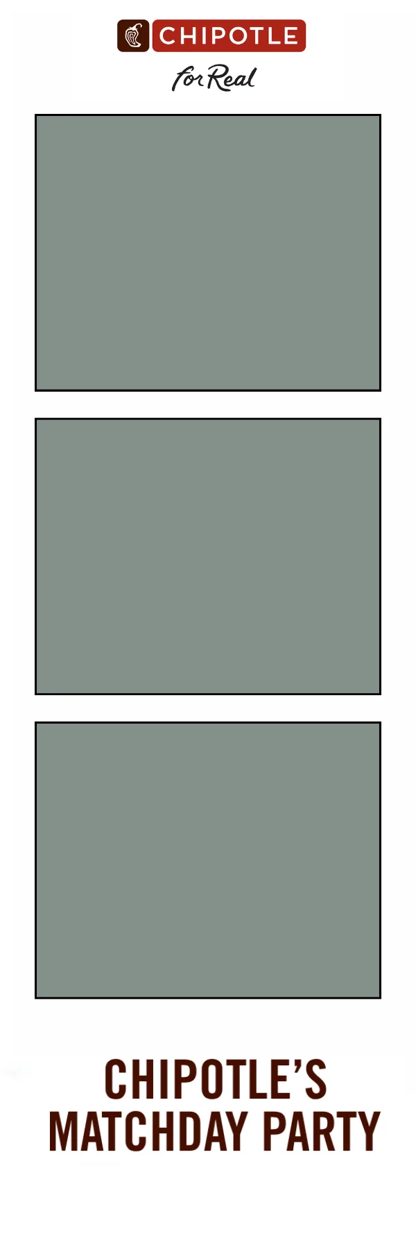 Photo booth print template 214 — custom 2x6 photo strip design