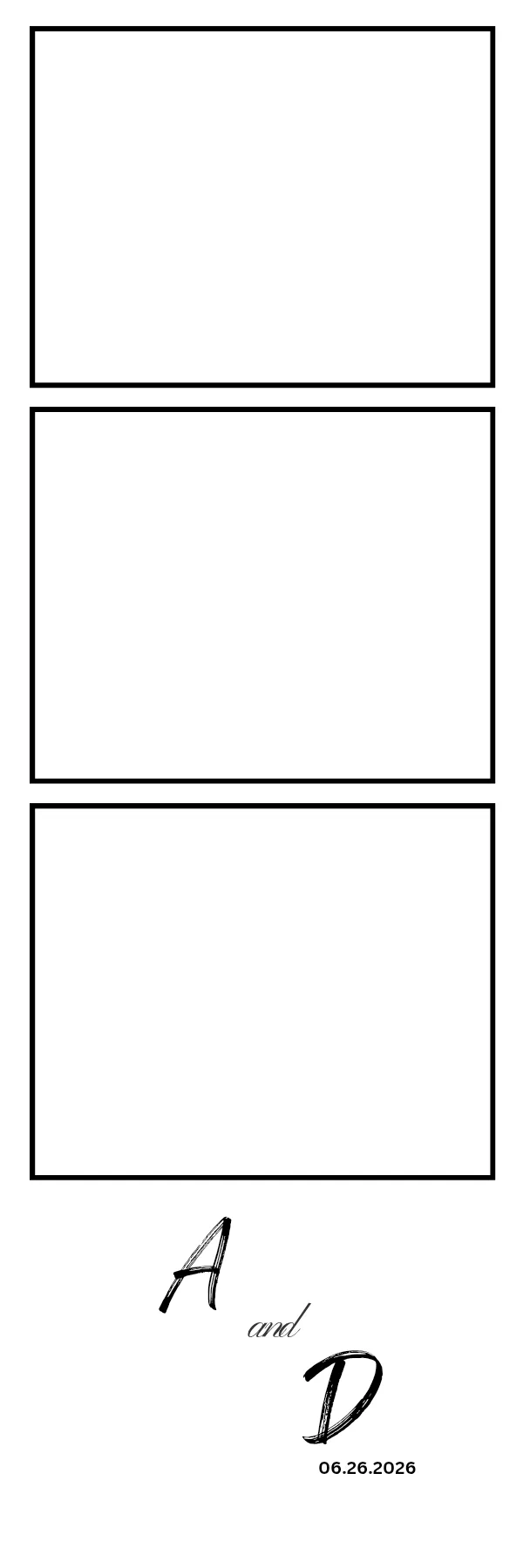 Photo booth print template 218 — custom 2x6 photo strip design