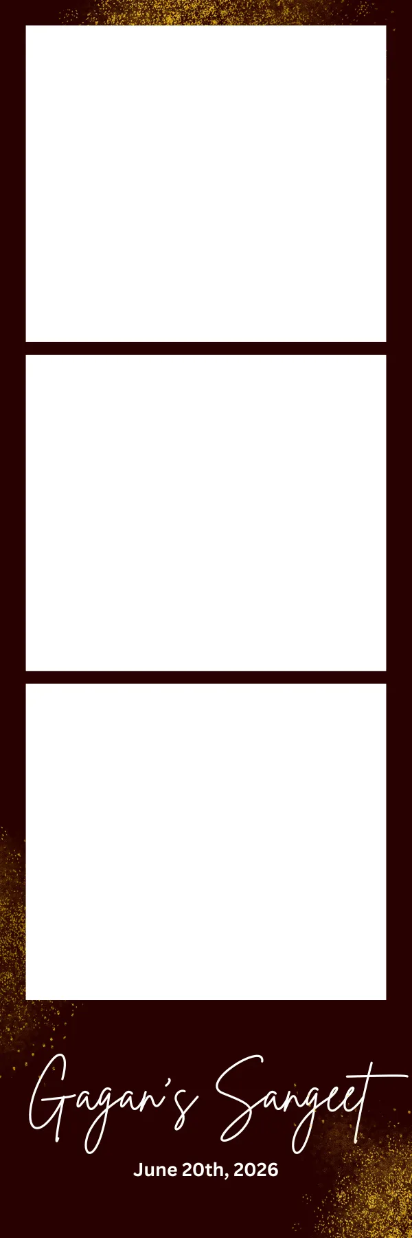 Photo booth print template 225 — custom 2x6 photo strip design