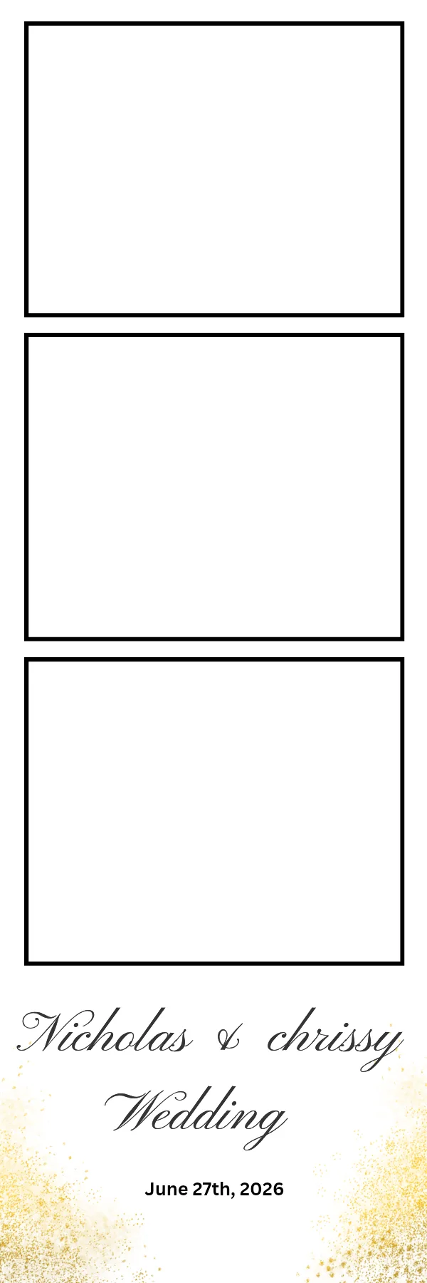 Photo booth print template 229 — custom 2x6 photo strip design