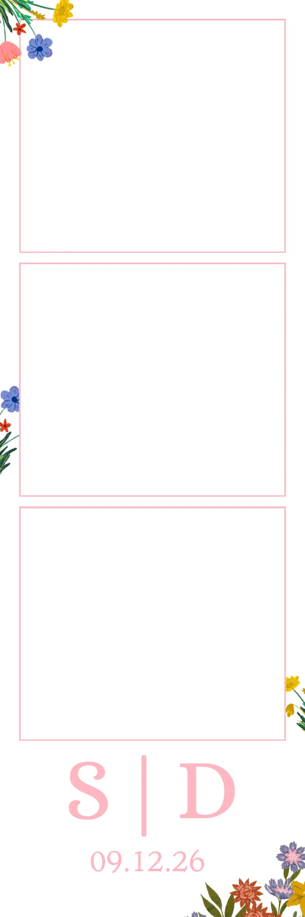 Photo booth print template 235 — custom 2x6 photo strip design