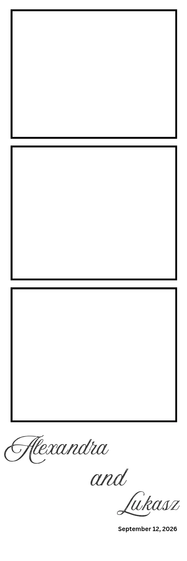 Photo booth print template 238 — custom 2x6 photo strip design