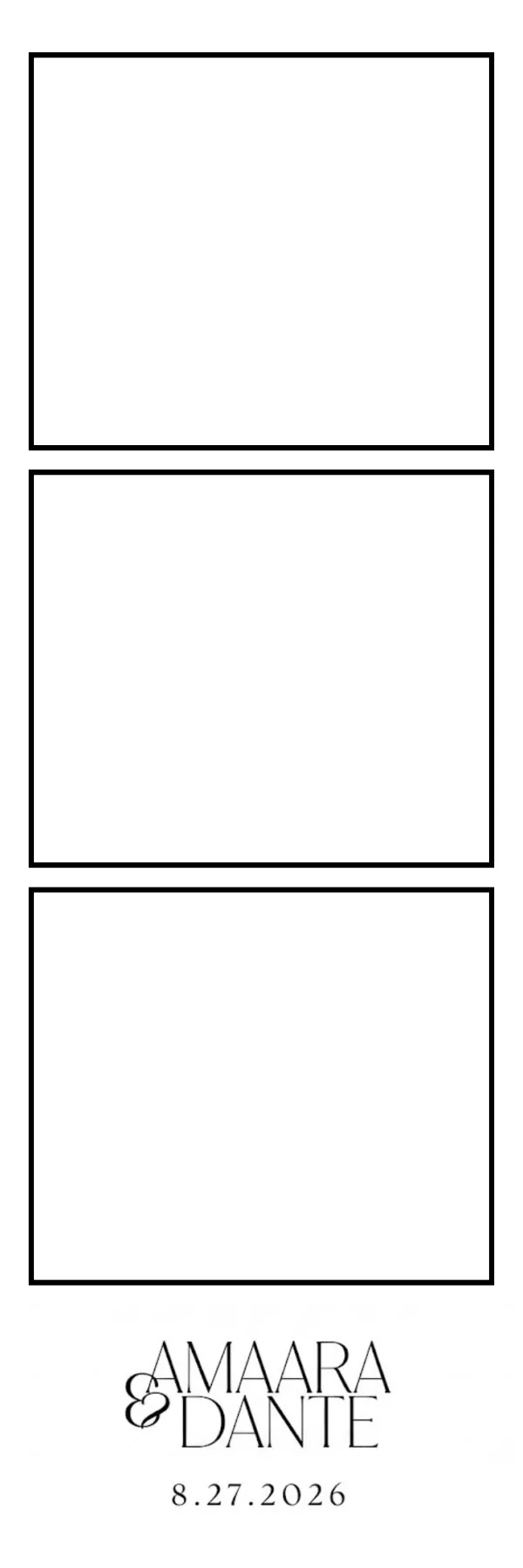 Photo booth print template 239 — custom 2x6 photo strip design