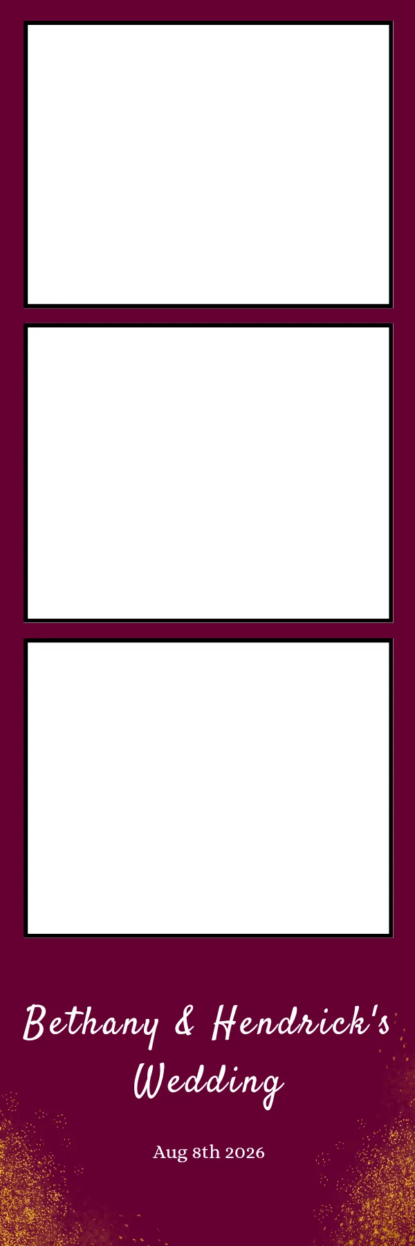 Photo booth print template 246 — custom 2x6 photo strip design