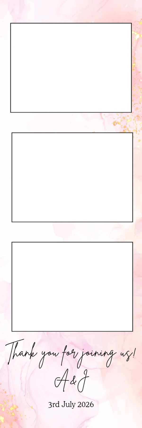 Photo booth print template 254 — custom 2x6 photo strip design