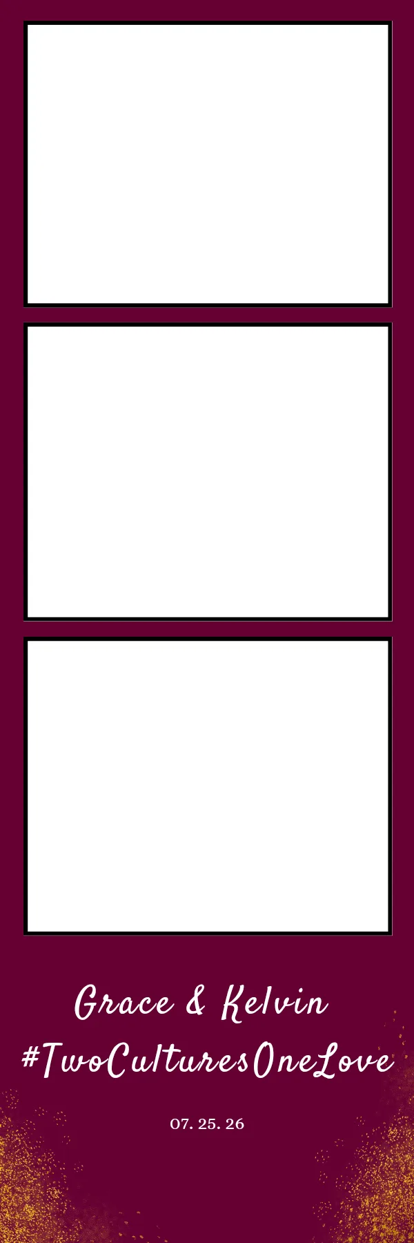 Photo booth print template 257 — custom 2x6 photo strip design
