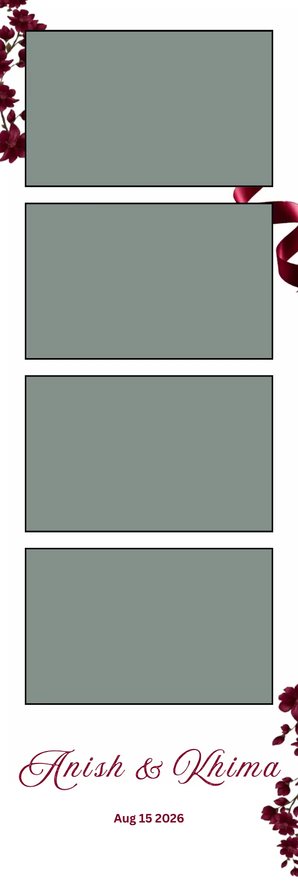 Photo booth print template 271 — custom 2x6 photo strip design