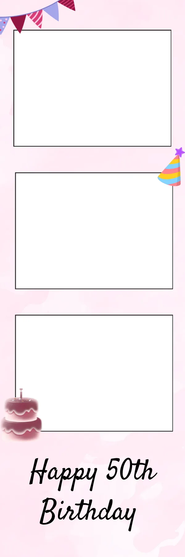 Photo booth print template 278 — custom 2x6 photo strip design