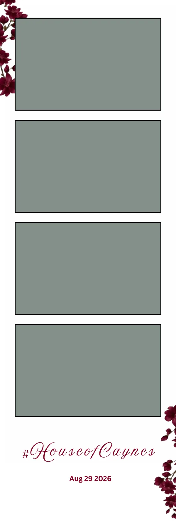 Photo booth print template 285 — custom 2x6 photo strip design
