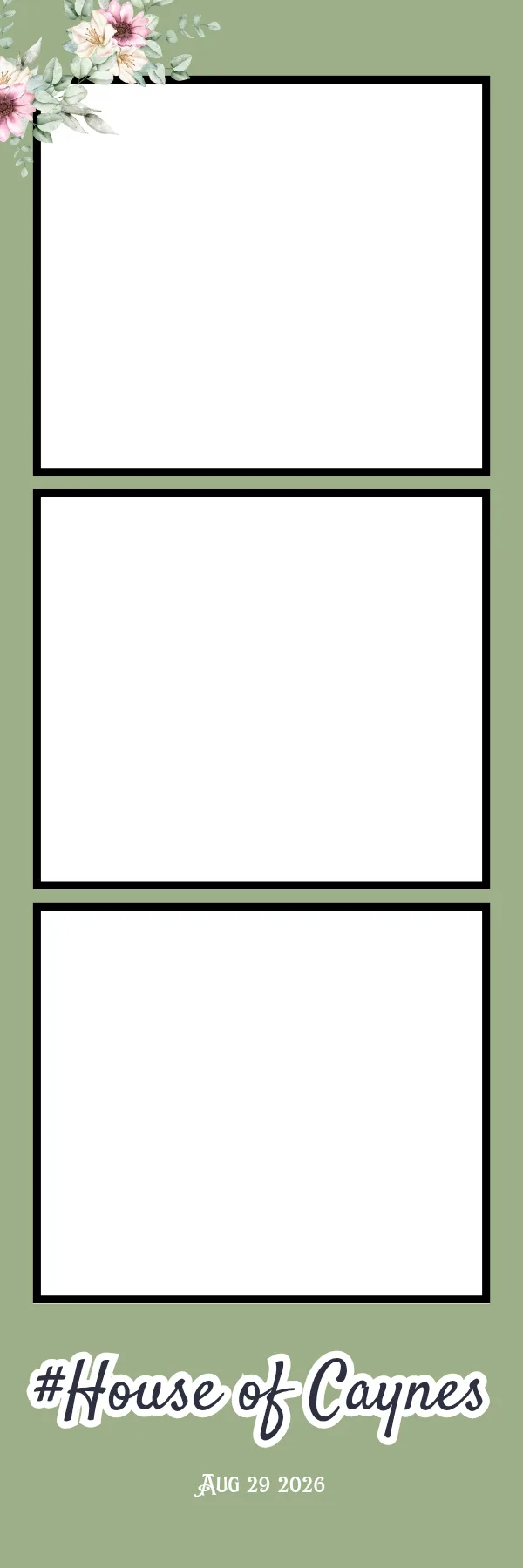 Photo booth print template 286 — custom 2x6 photo strip design