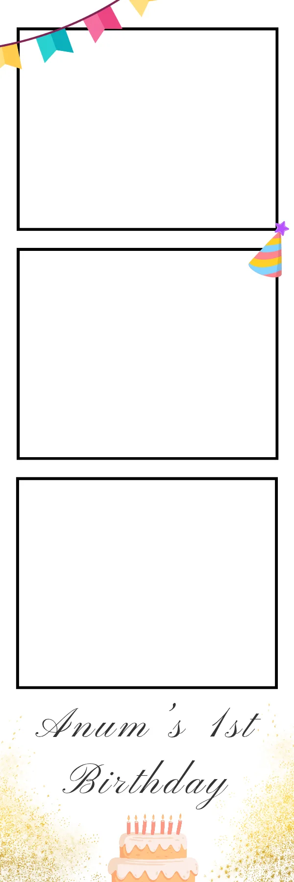 Photo booth print template 289 — custom 2x6 photo strip design