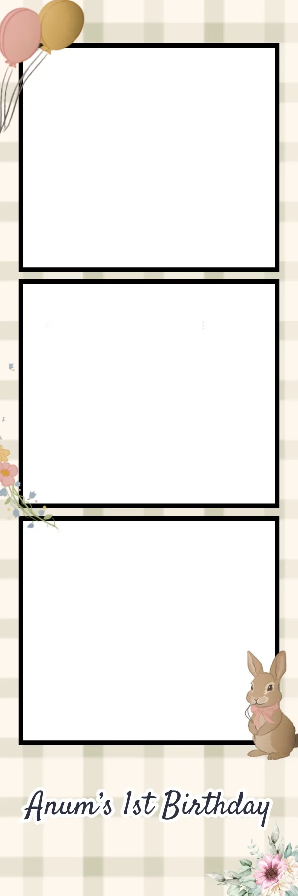 Photo booth print template 291 — custom 2x6 photo strip design