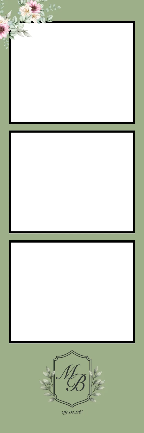 Photo booth print template 295 — custom 2x6 photo strip design