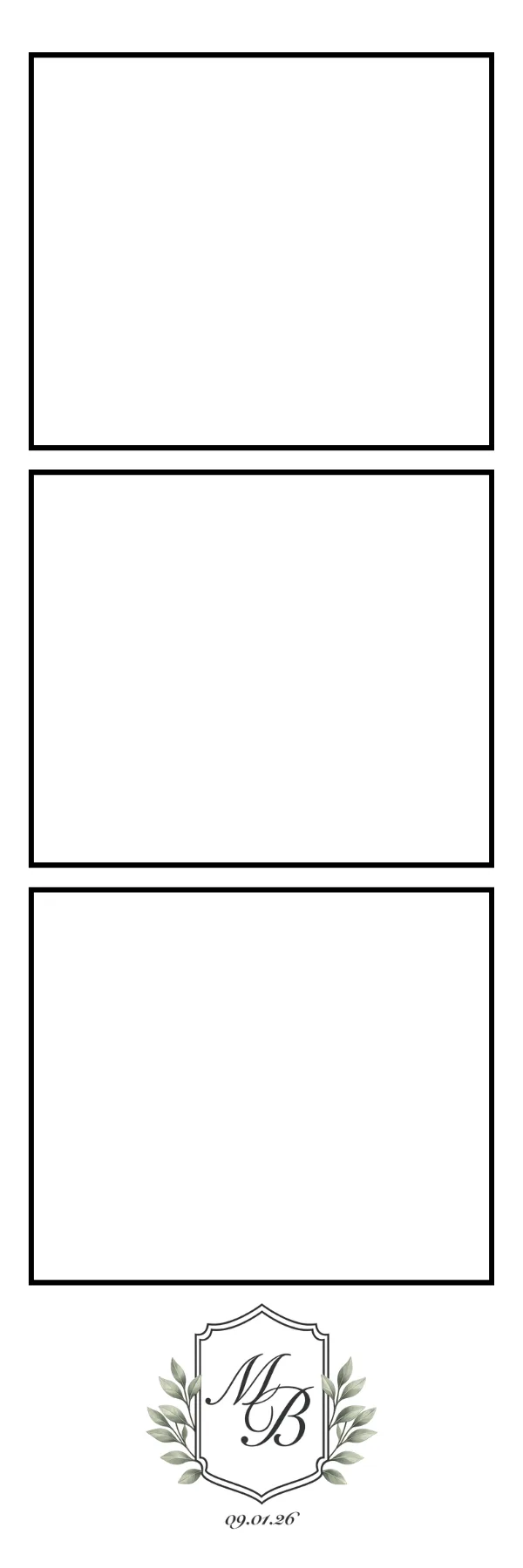 Photo booth print template 296 — custom 2x6 photo strip design