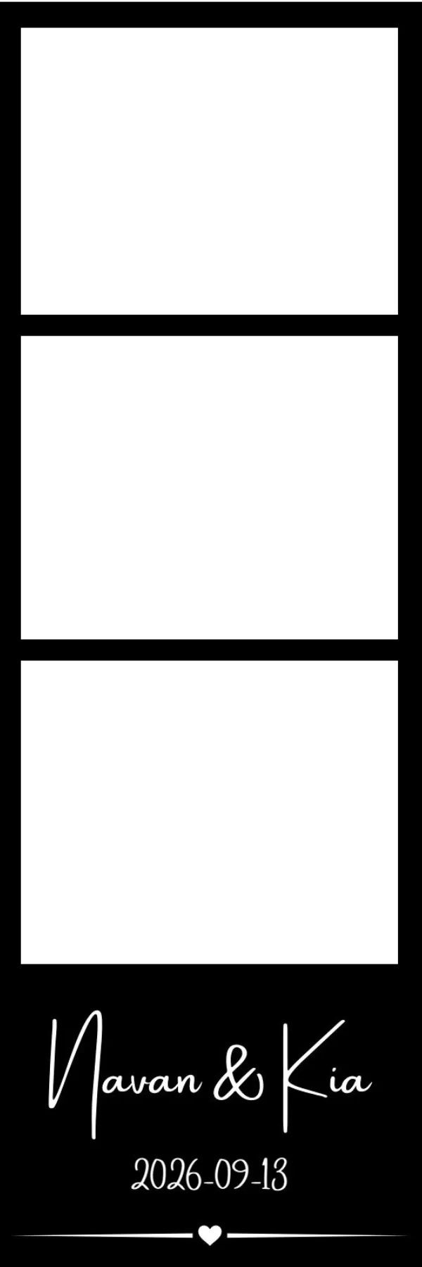 Photo booth print template 299 — custom 2x6 photo strip design