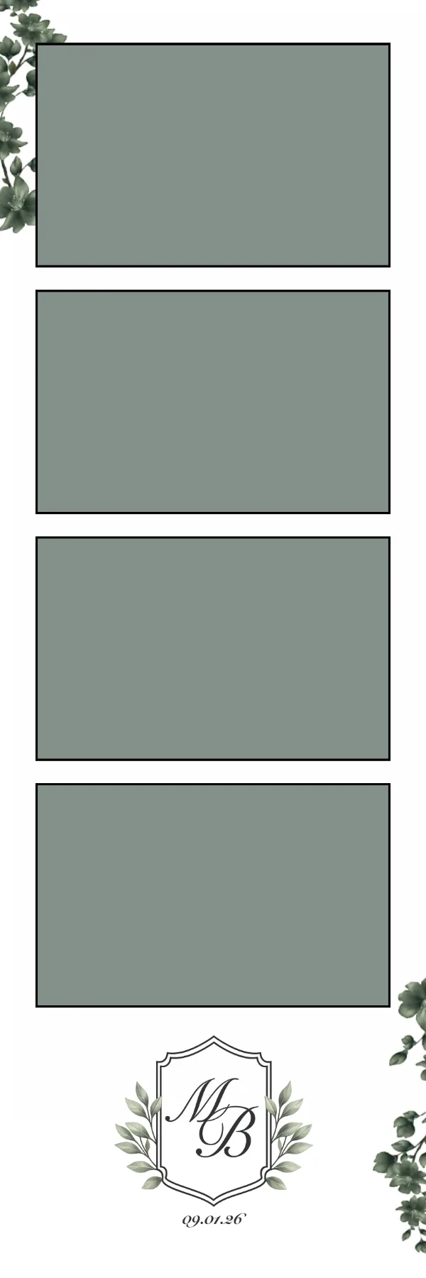 Photo booth print template 302 — custom 2x6 photo strip design