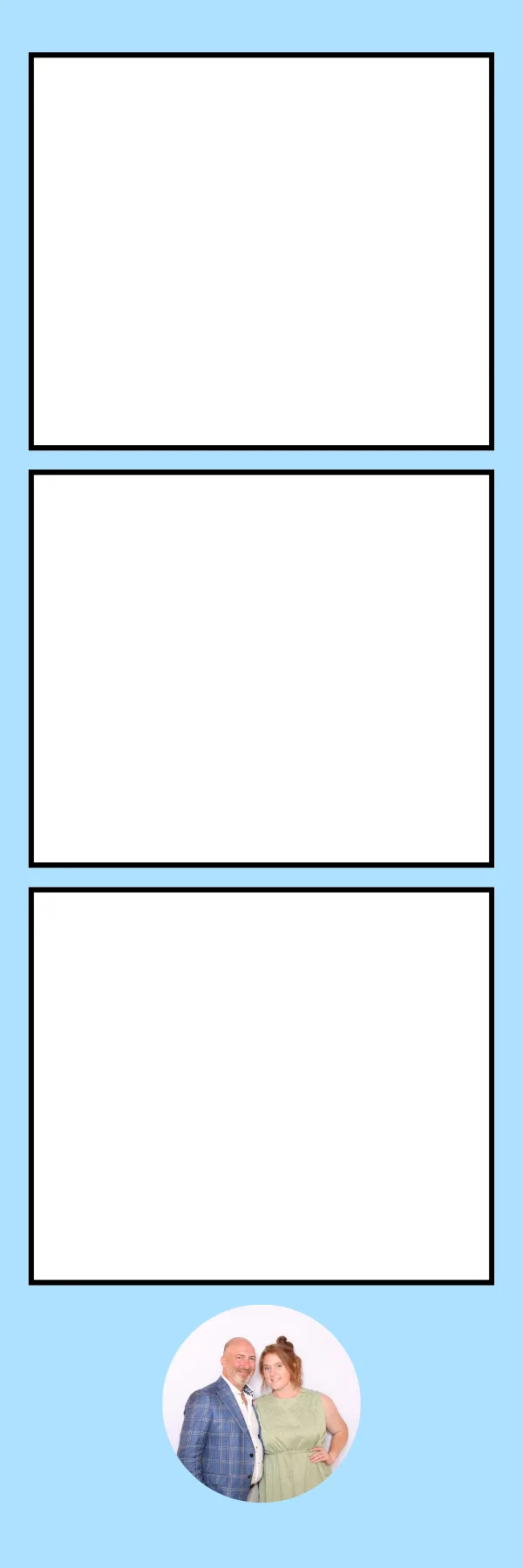 Photo booth print template 305 — custom 2x6 photo strip design