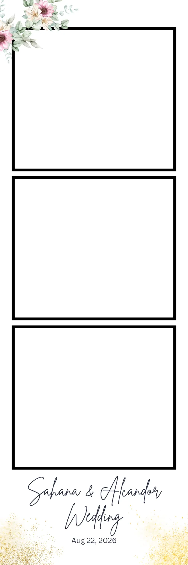 Photo booth print template 309 — custom 2x6 photo strip design