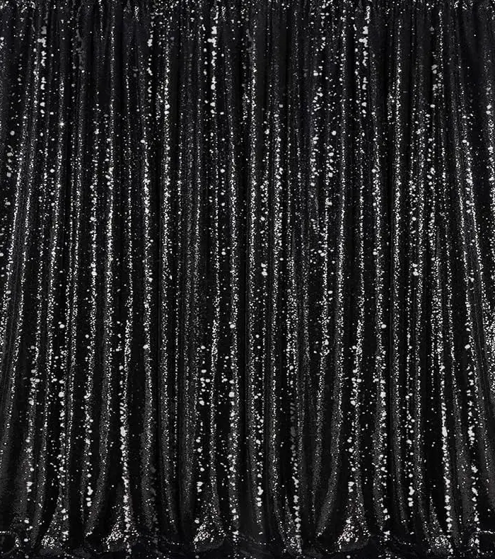 Midnight Black Sequin photo booth backdrop